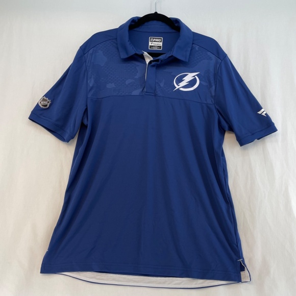 NHL Authentic Pro Fanatics Tampa Bay Lightning Polo Men’s Size Large - Picture 16 of 16